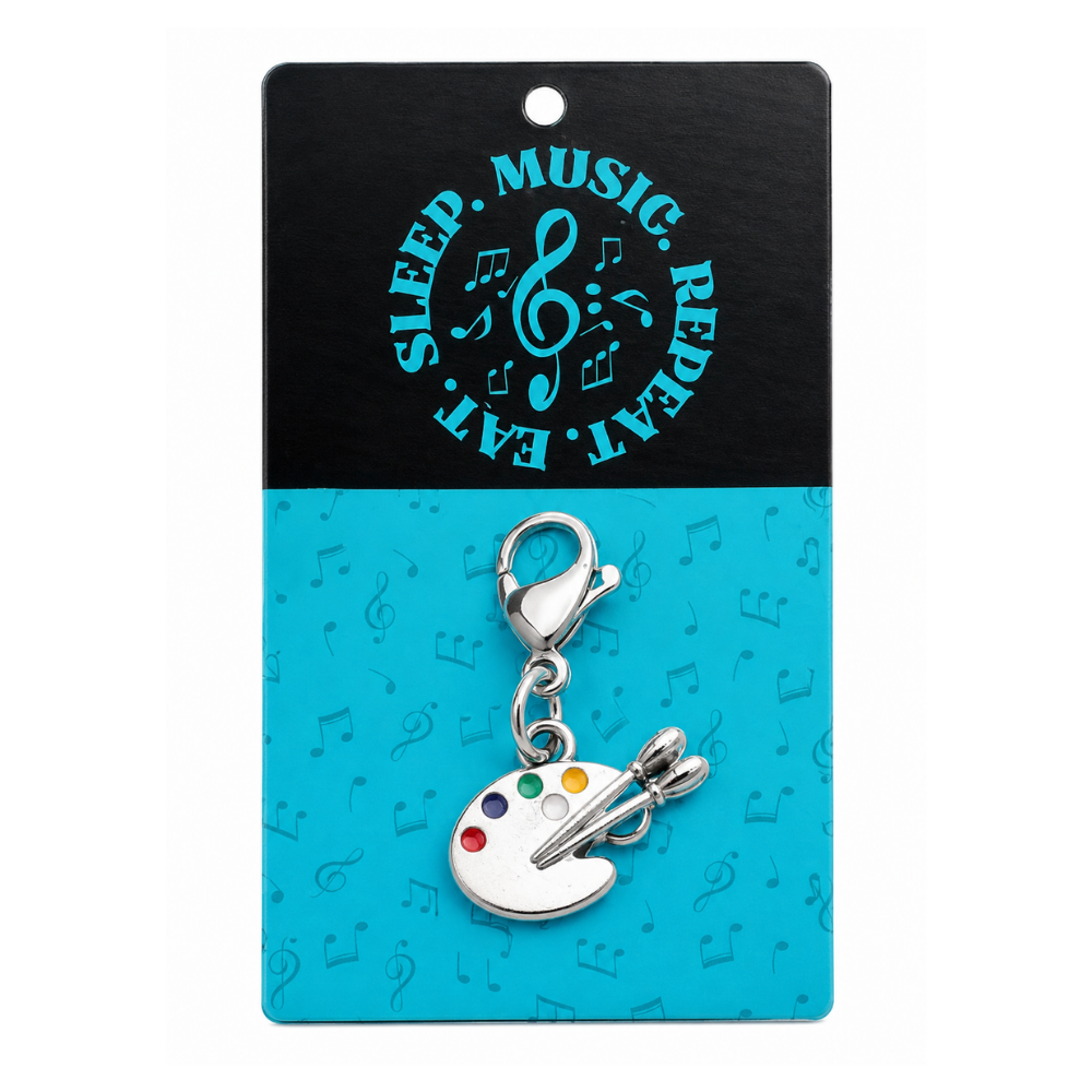 Artist Paint Palette Clip On Charm with Gift Card