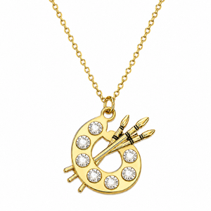 Artist Palette Charm Gold Necklace