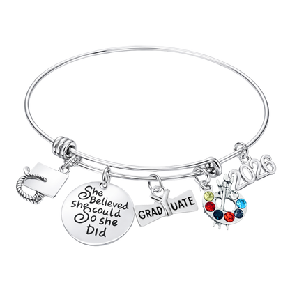 2026 Sports Graduation Bracelet - She Believed She Could- Pick Activity