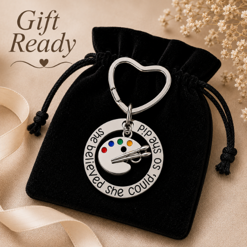 Artist Keychain- She Believed She Could So She Did