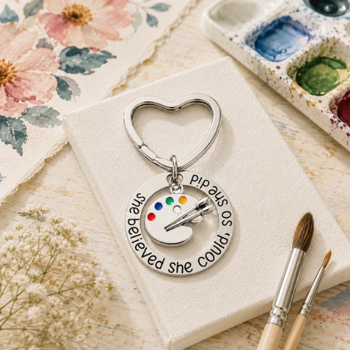 Artist Keychain- She Believed She Could So She Did