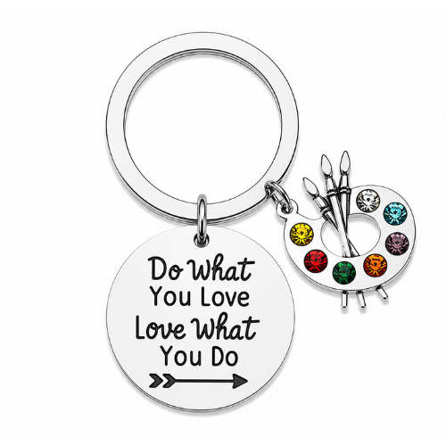 Artist Paint Palette Keychain, Do What You Love Painters Jewelry