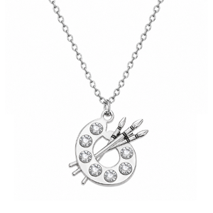 Artist Palette Charm Silver Necklace