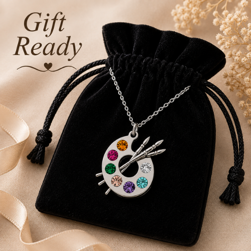 Artist Palette Charm Silver Necklace