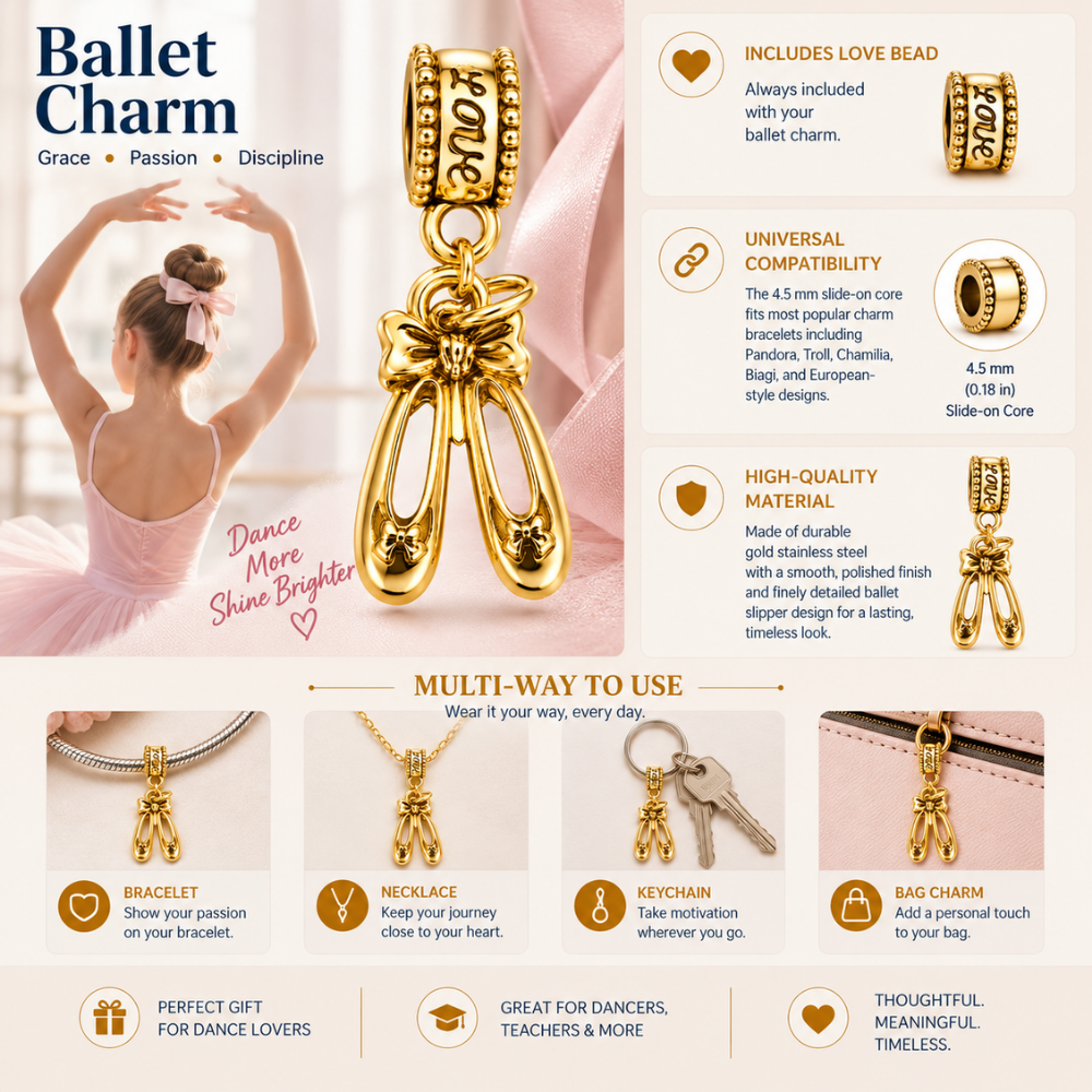 Ballet Charm Bead - Pick Color