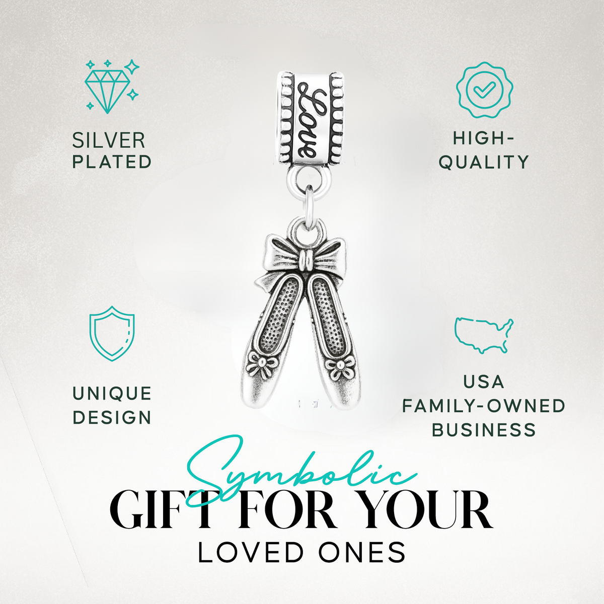 Ballet Charm Bead - Pick Color