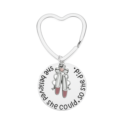Ballet Dance Keychain - She Believed She Could So She Did
