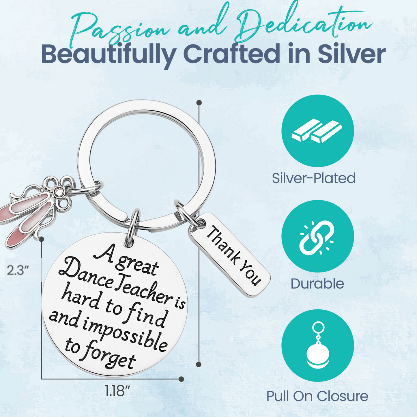 Ballet Dance Teacher Keychain- Great Teacher is Hard to Find