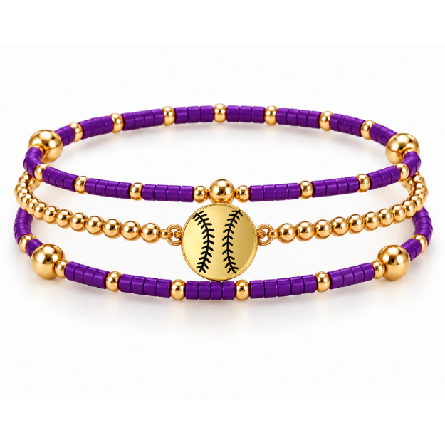 Softball Game Day Bracelet Stack