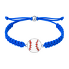 Royal blue baseball charm bracelet with adjustable closure, great sporty gift for youth and adults