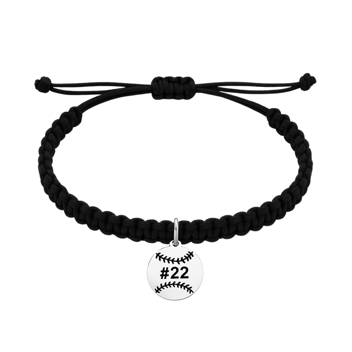 Personalized Baseball Adjustable Rope Bracelet