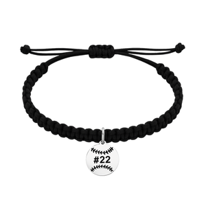 Personalized Baseball Adjustable Rope Bracelet