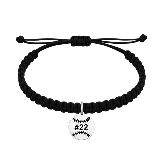 Personalized Baseball Adjustable Rope Bracelet