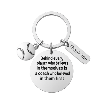 Baseball Coach Keychain with Inspirational Charms