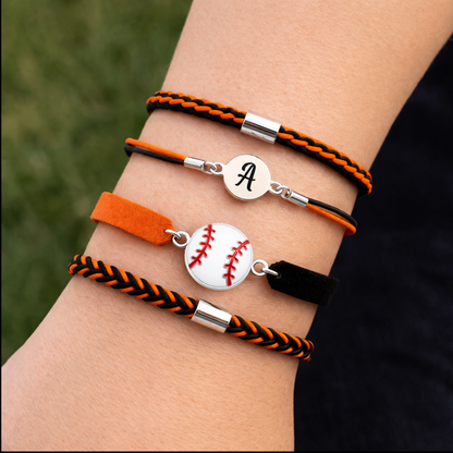 Personalized Baseball Hair Tie Bracelet Sets