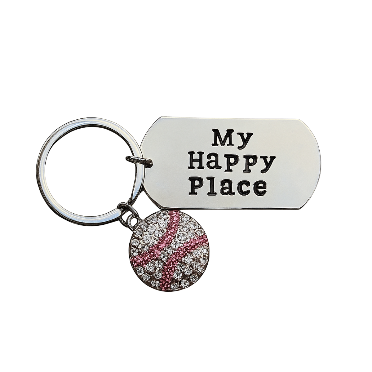 Baseball Keychain- My Happy Place