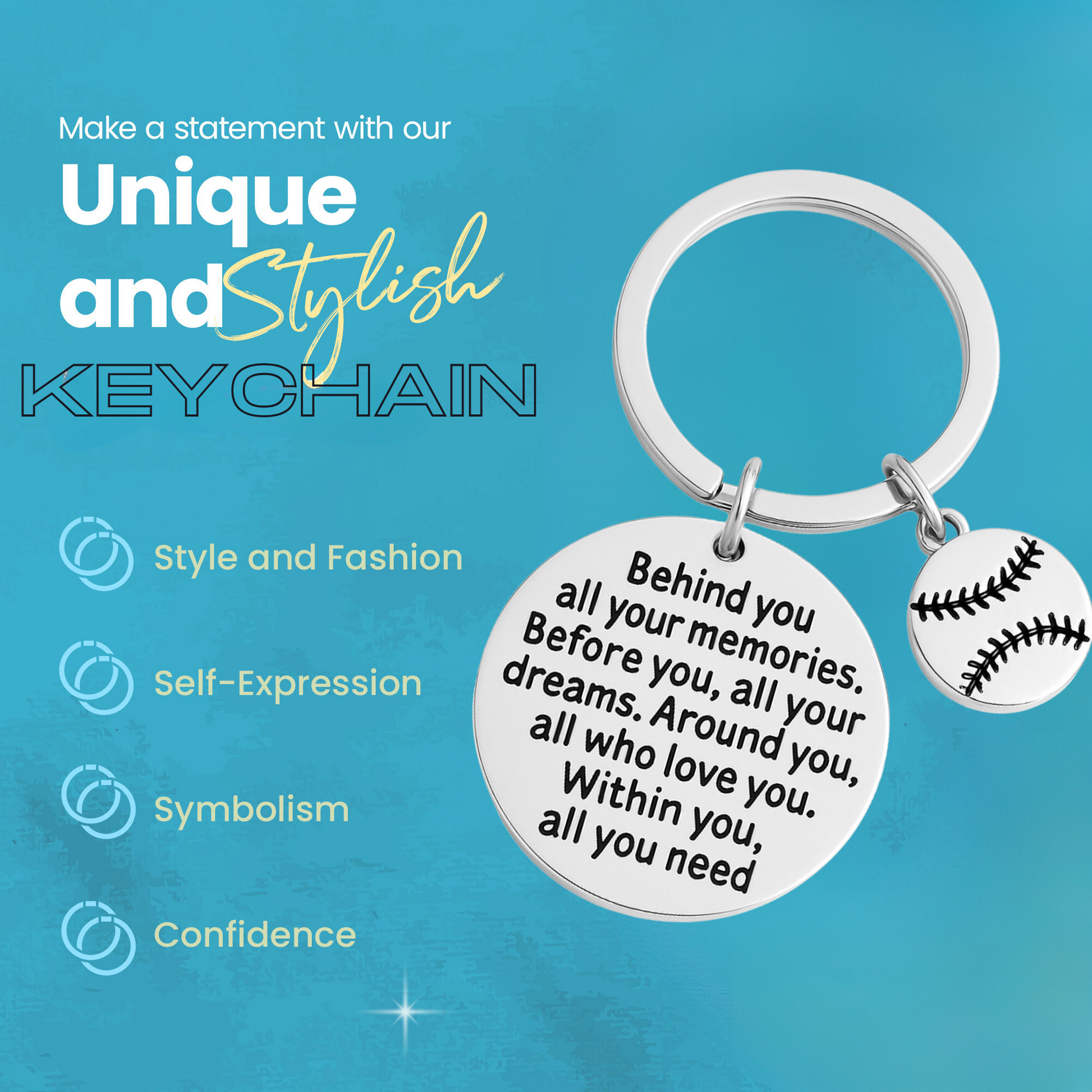 SportyBella floral gift card included with every baseball keychain purchase