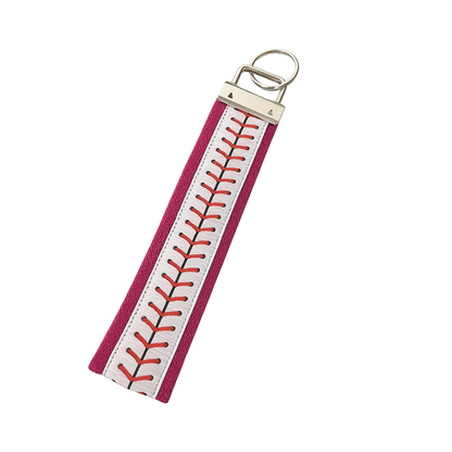 Baseball Wrislet Keychain- Pink