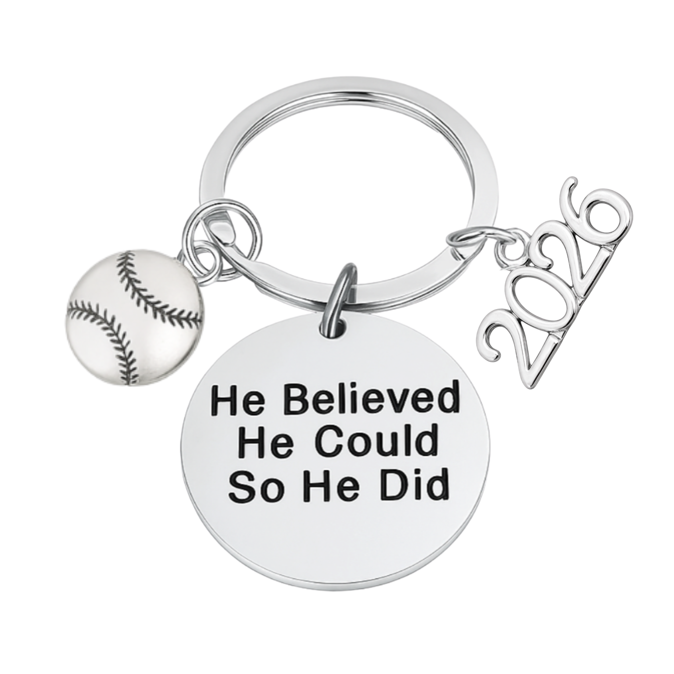 2026 Graduation Keychain- He Believed He Could- Pick Sport