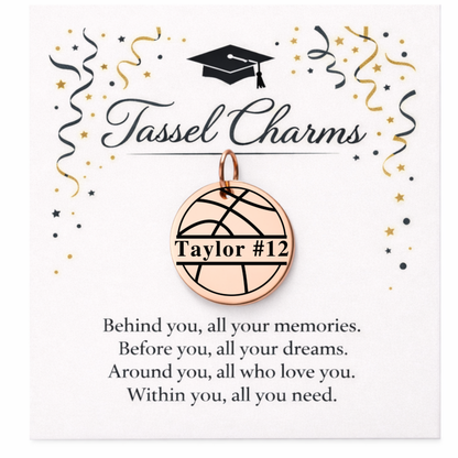 Basketball Engraved Tassel Charm