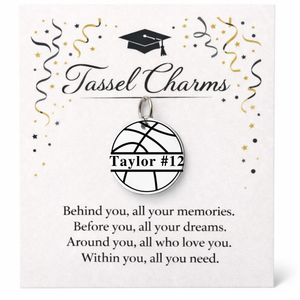 Basketball Engraved Tassel Charm