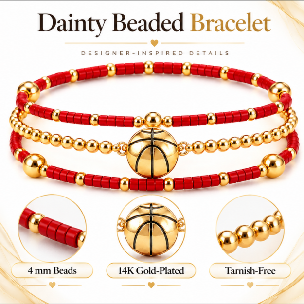 Basketball Game Day Bracelet Stack