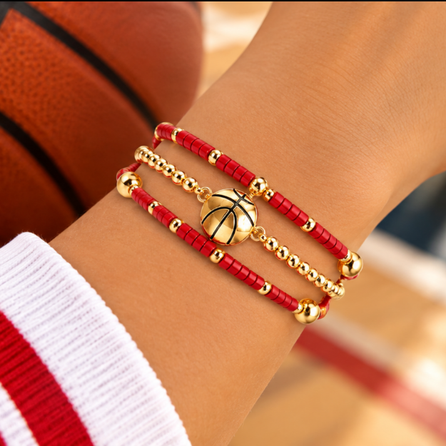 Basketball Game Day Bracelet Stack