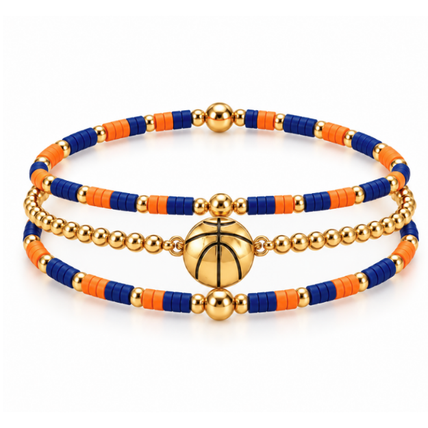 Basketball Game Day Bracelet Stack