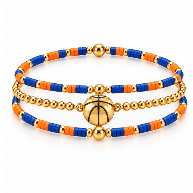 Basketball Game Day Bracelet Stack