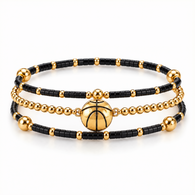 Basketball Game Day Bracelet Stack
