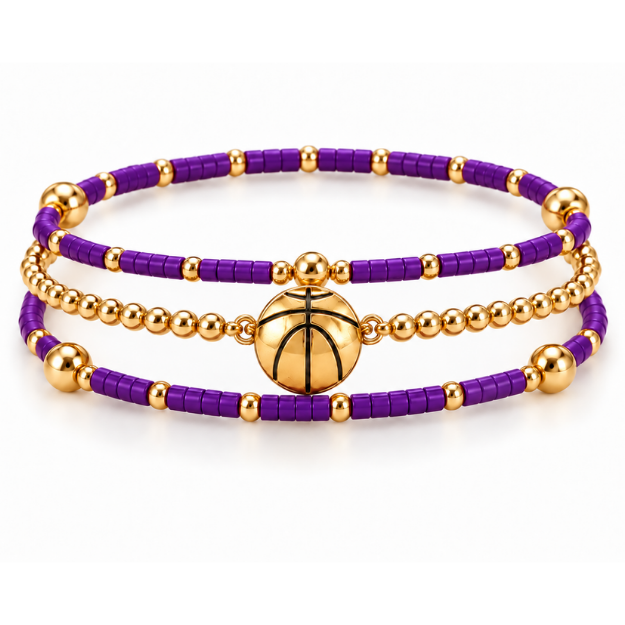 Basketball Game Day Bracelet Stack