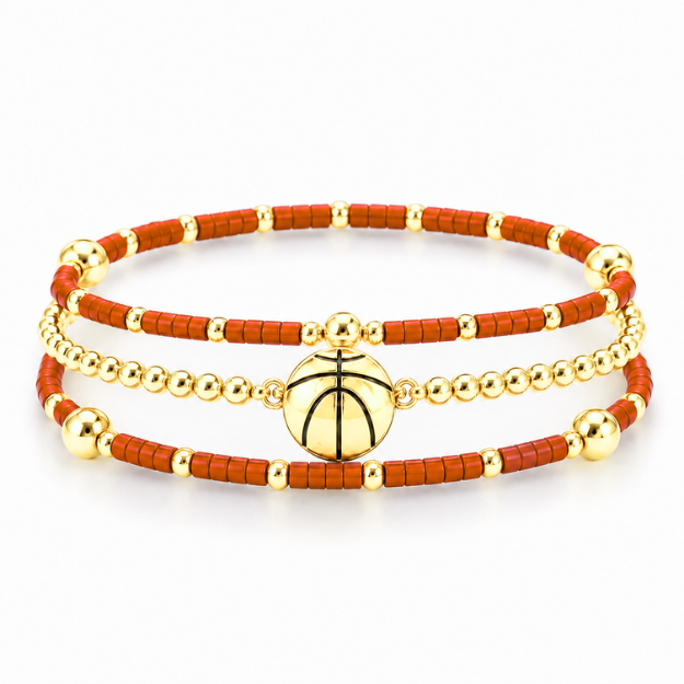 Basketball Game Day Bracelet Stack