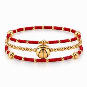 Basketball Game Day Bracelet Stack