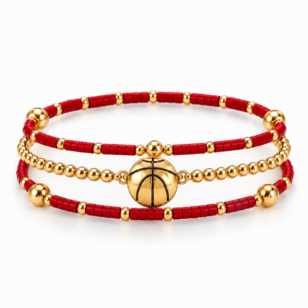 Basketball Game Day Bracelet Stack