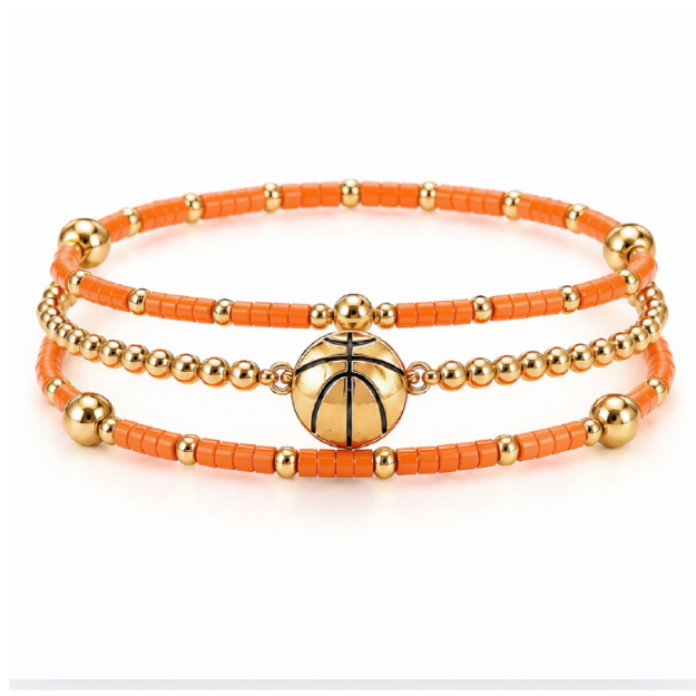 Basketball Game Day Bracelet Stack