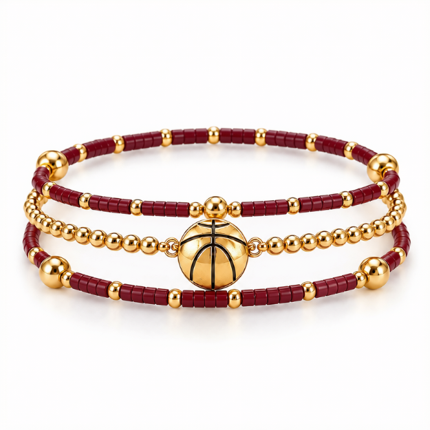 Basketball Game Day Bracelet Stack