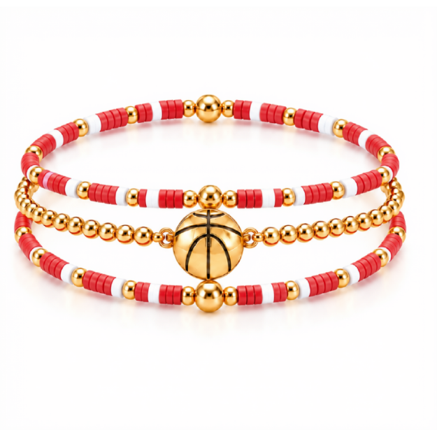 Basketball Game Day Bracelet Stack