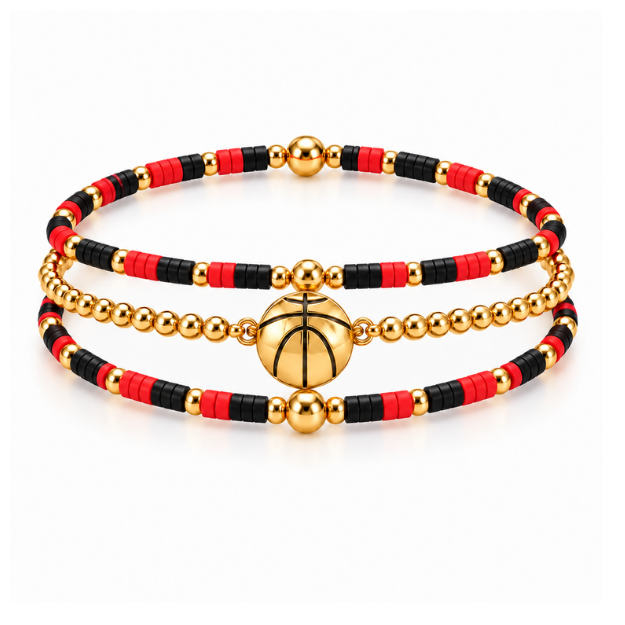 Basketball Game Day Bracelet Stack