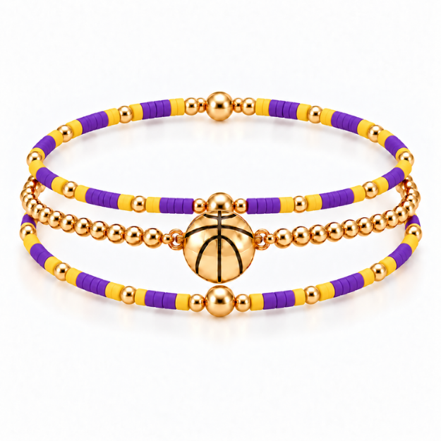 Basketball Game Day Bracelet Stack