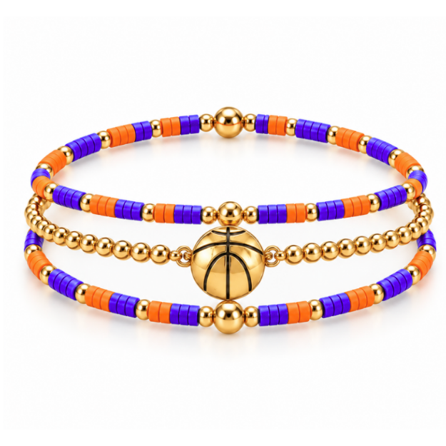 Basketball Game Day Bracelet Stack