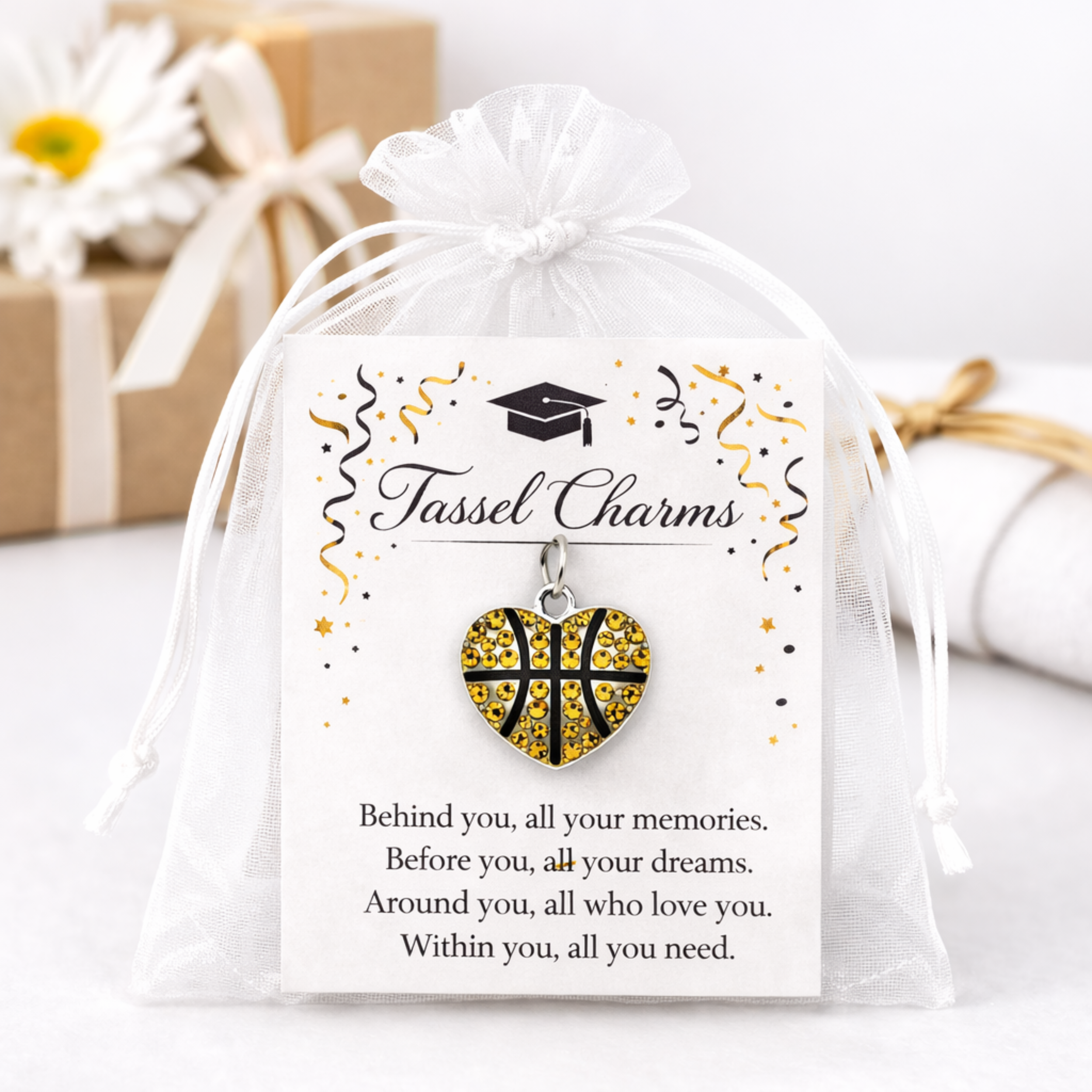 Basketball Graduation Tassel Charm