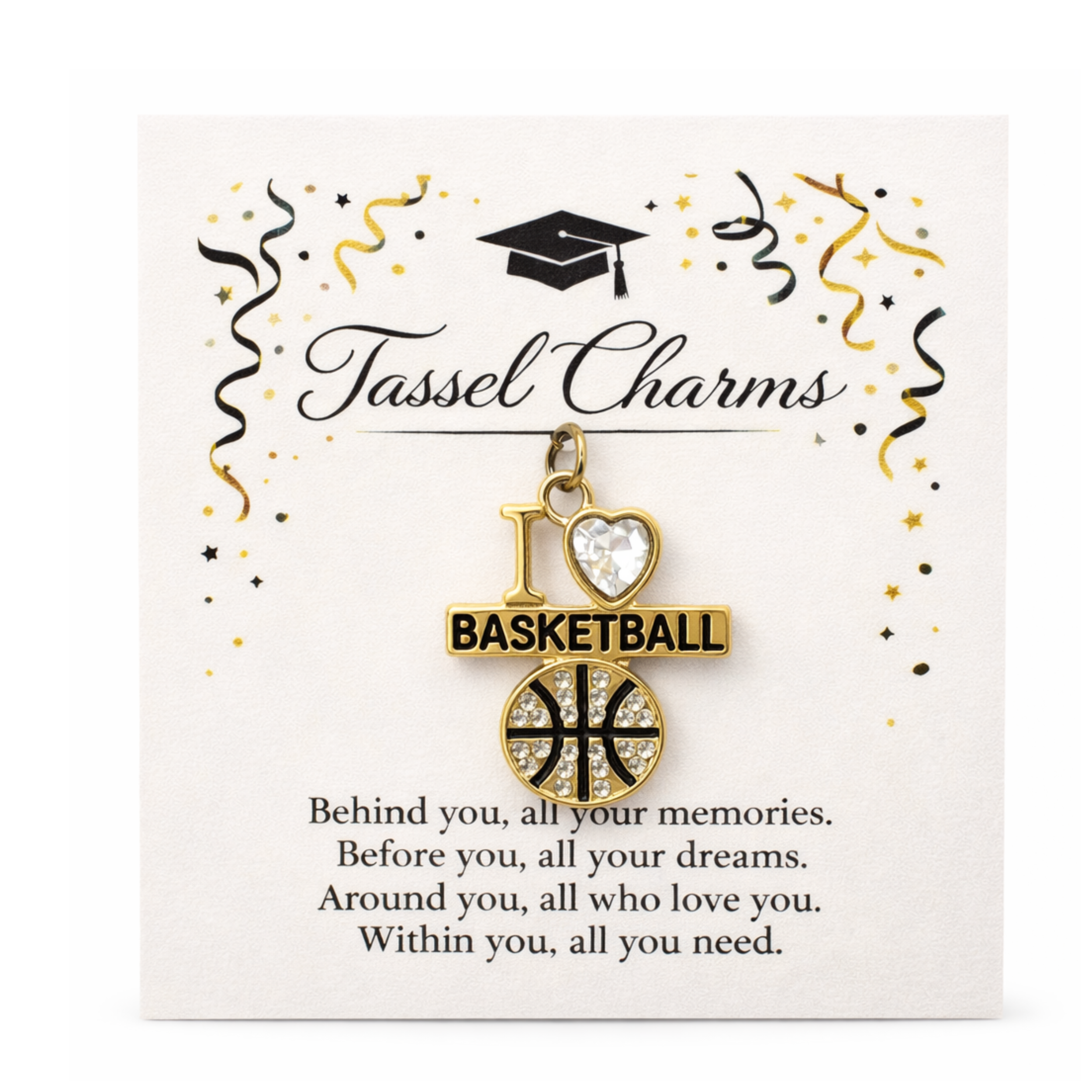 Basketball Graduation Tassel Charm