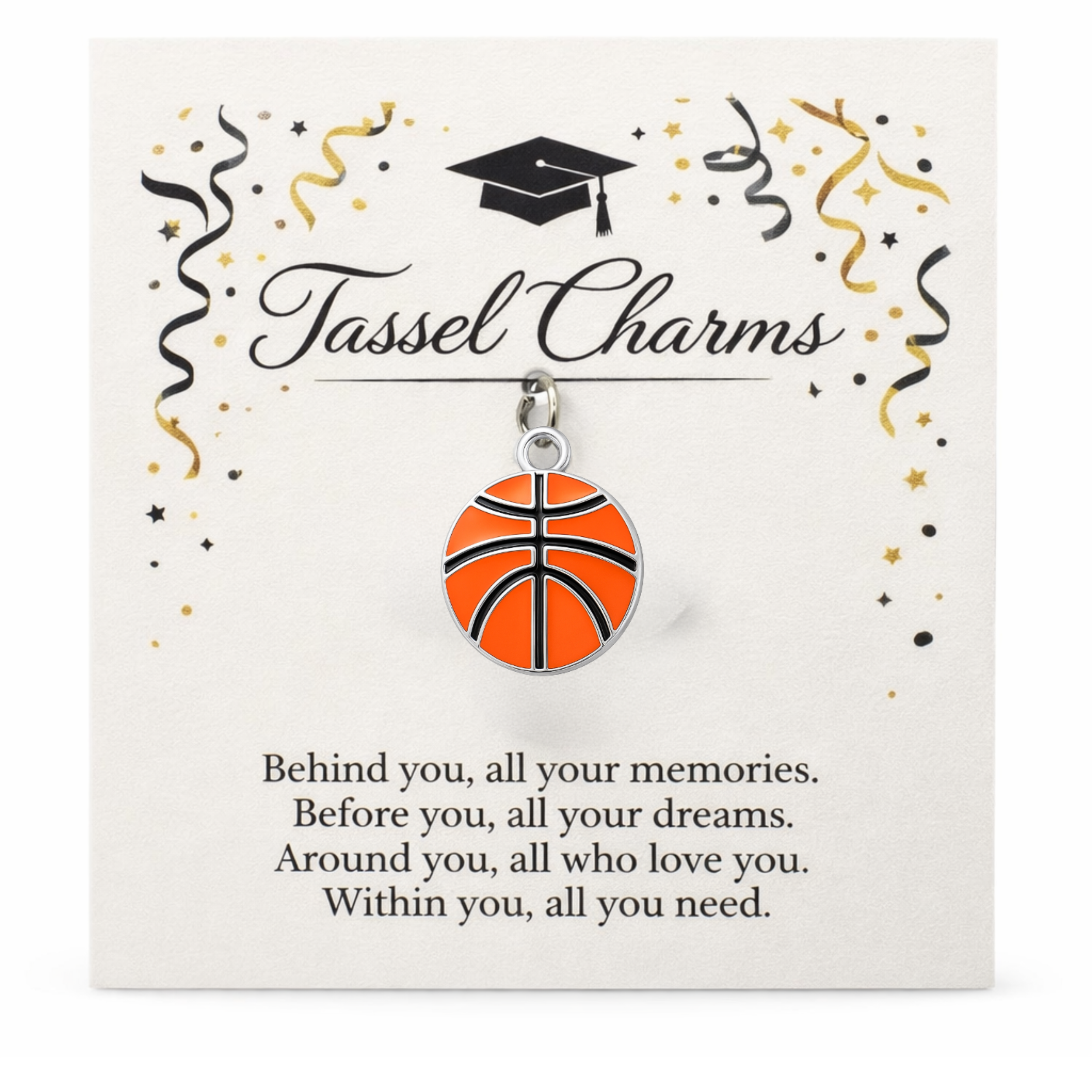 Basketball Graduation Tassel Charm