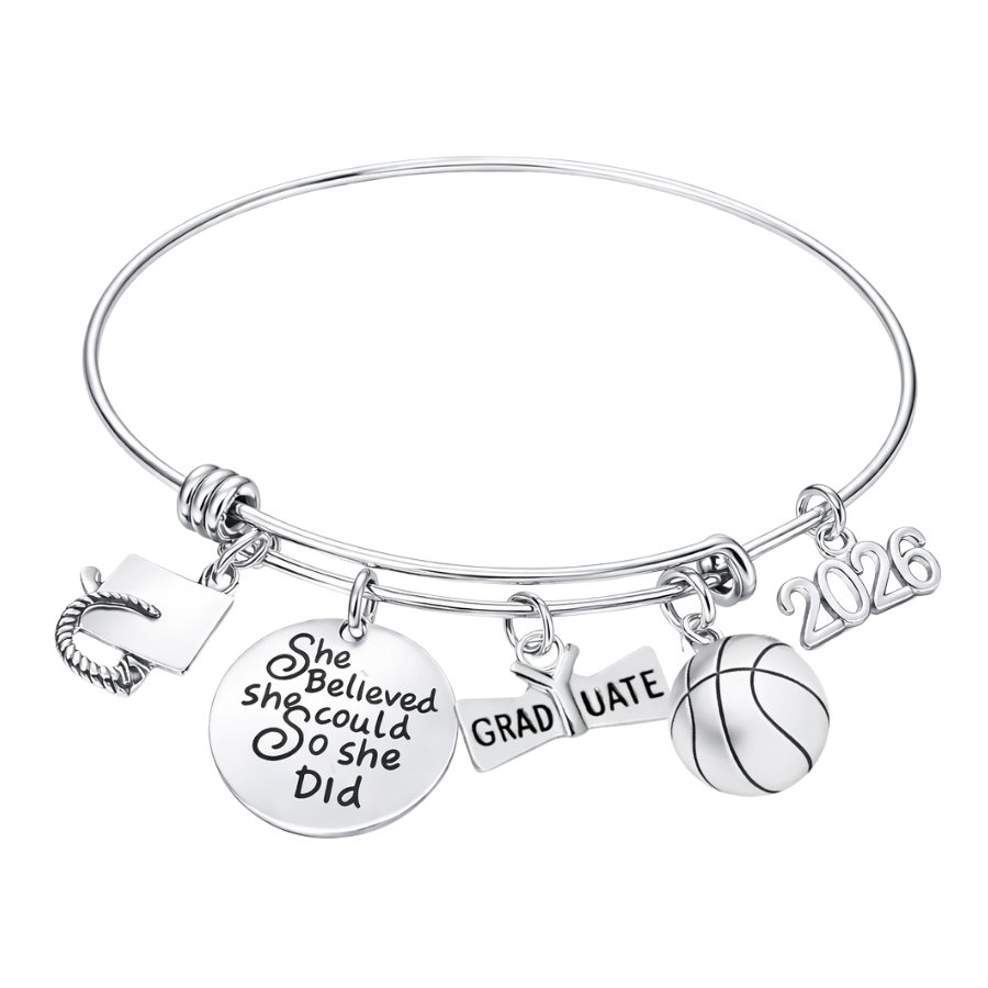 2026 Sports Graduation Bracelet - She Believed She Could- Pick Activity