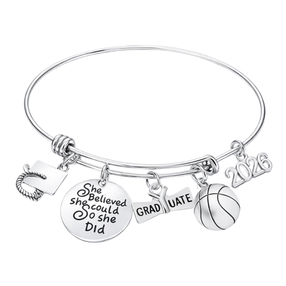 2026 Sports Graduation Bracelet - She Believed She Could- Pick Activity
