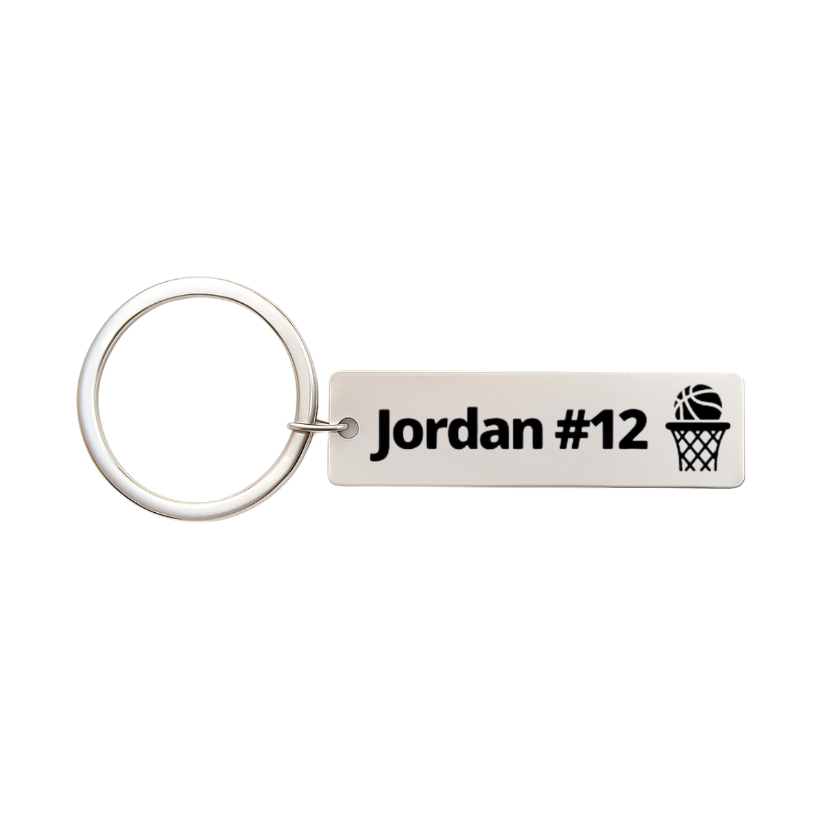 Personalized Engraved Basketball Bar Keychain