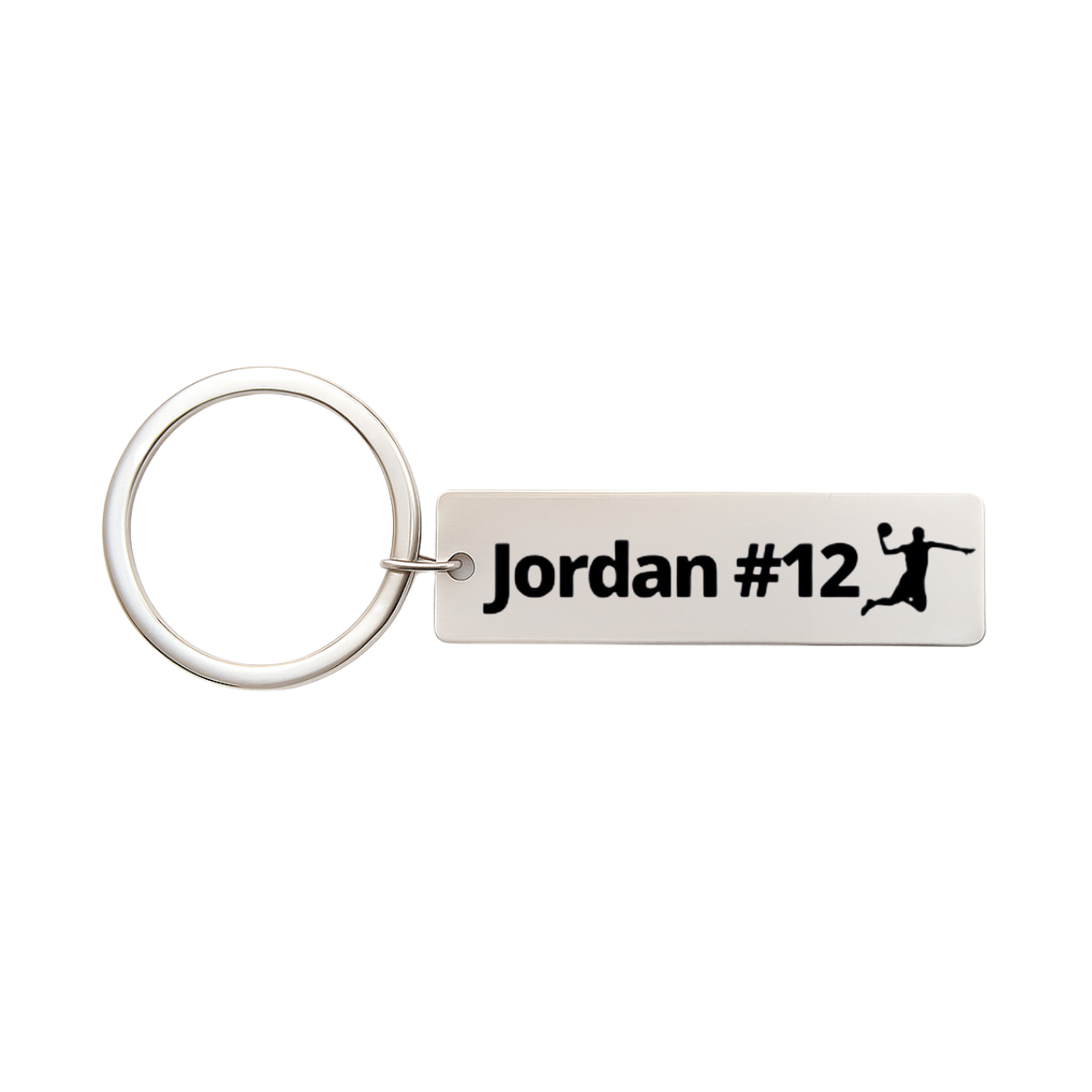 Personalized Engraved Basketball Bar Keychain