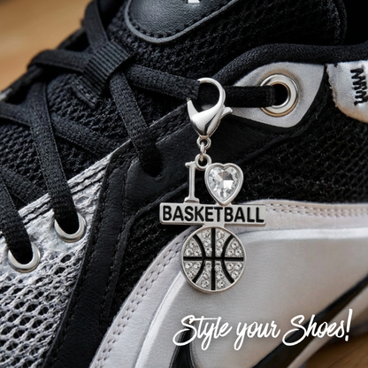 I <3 Basketball CZ Clip On Zipper Pull