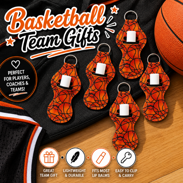 Basketball Chapstick Holder Keychain