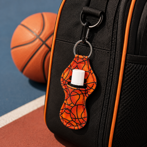 Basketball Chapstick Holder Keychain
